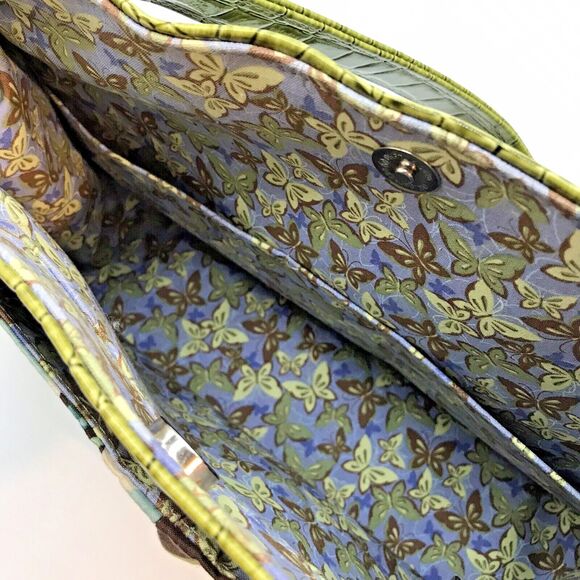 Y2K Too Cute Totes Floral Shoulder Bag Vegan Croc Green Single Top Handle Purse - Picture 11 of 12